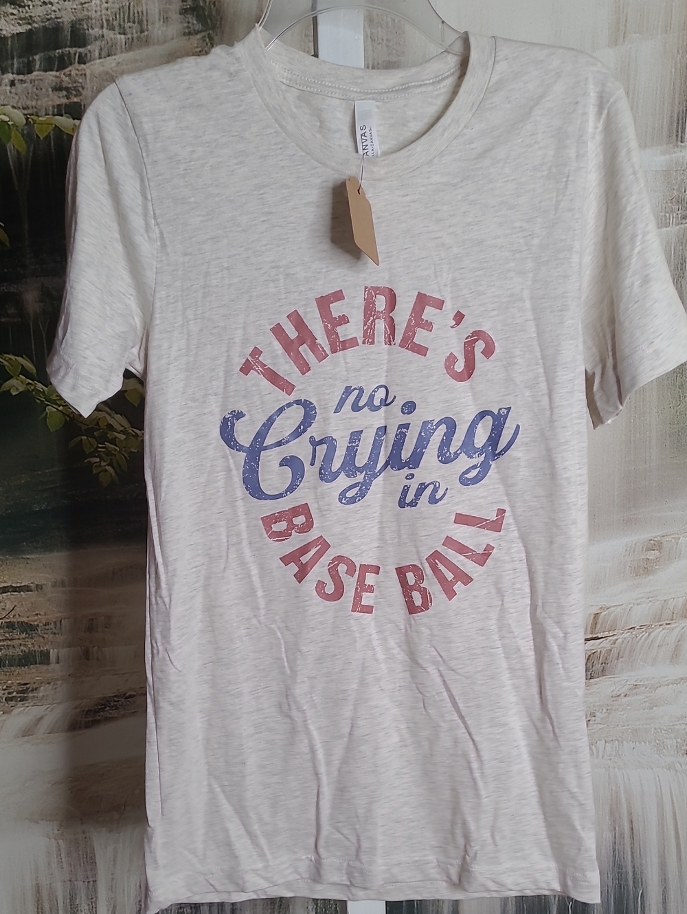 New! Womens Small There's No Crying in Baseball short sleeve comfy Tshirt